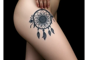 Flower dreamcatcher tattoo idea