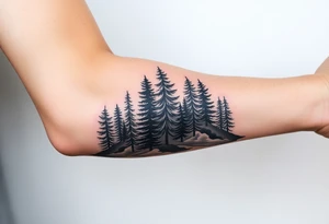 Coniferous forest forearm tattoo sleeve tattoo idea