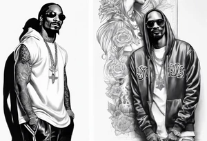 Marshall matthers and snoop dog full leg sleeve tattoo idea
