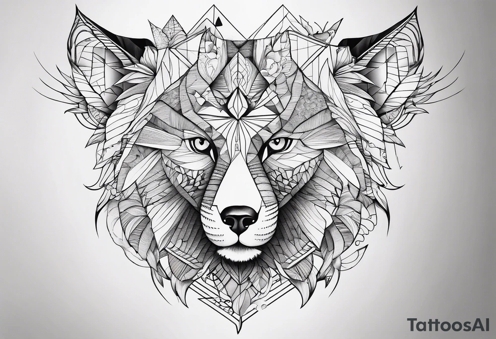 Geometric animal tattoo idea