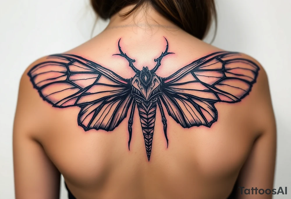 mothman scary tattoo idea