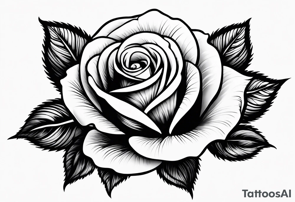 rose in black work tattoo idea