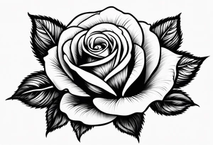 rose in black work tattoo idea