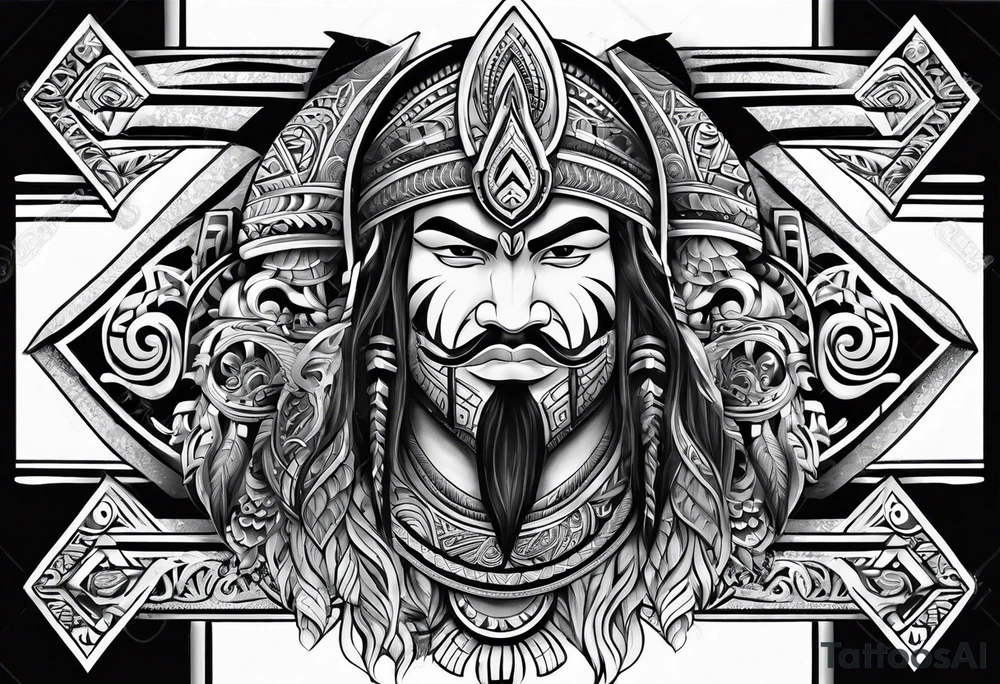 Maori warrior protecting family tattoo idea
