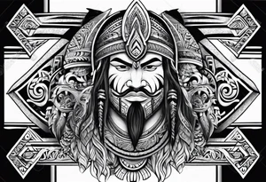 Maori warrior protecting family tattoo idea