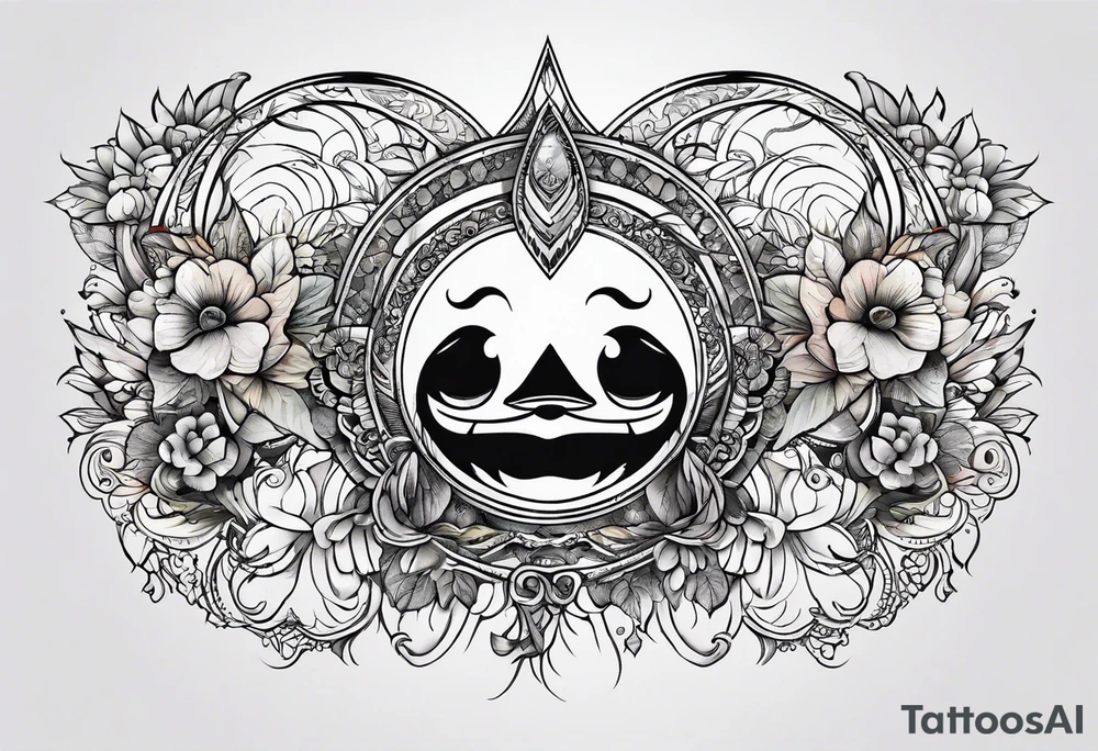 half moon smiling tattoo idea