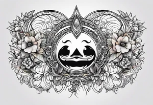 half moon smiling tattoo idea