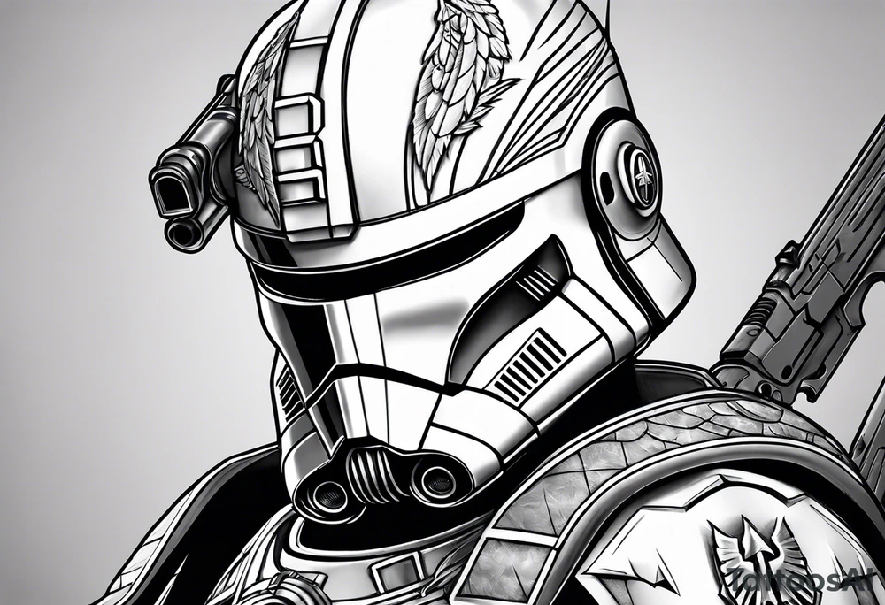 Captain Rex, Pistols drawn, Phoenix Squadron Helmet tattoo idea