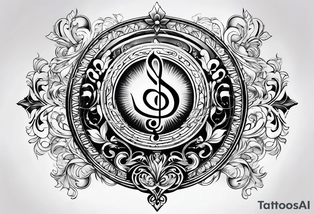 Clef de sol balance justice tattoo idea