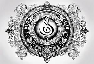 Clef de sol balance justice tattoo idea