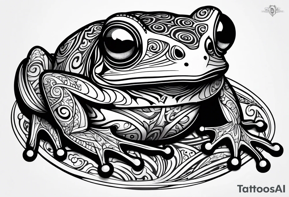 a psychedelic frog tattoo idea