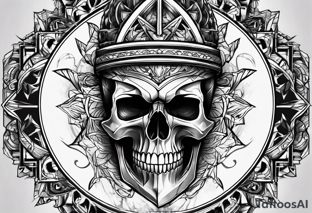 Dark evil skull tattoo idea