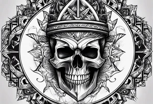 Dark evil skull tattoo idea