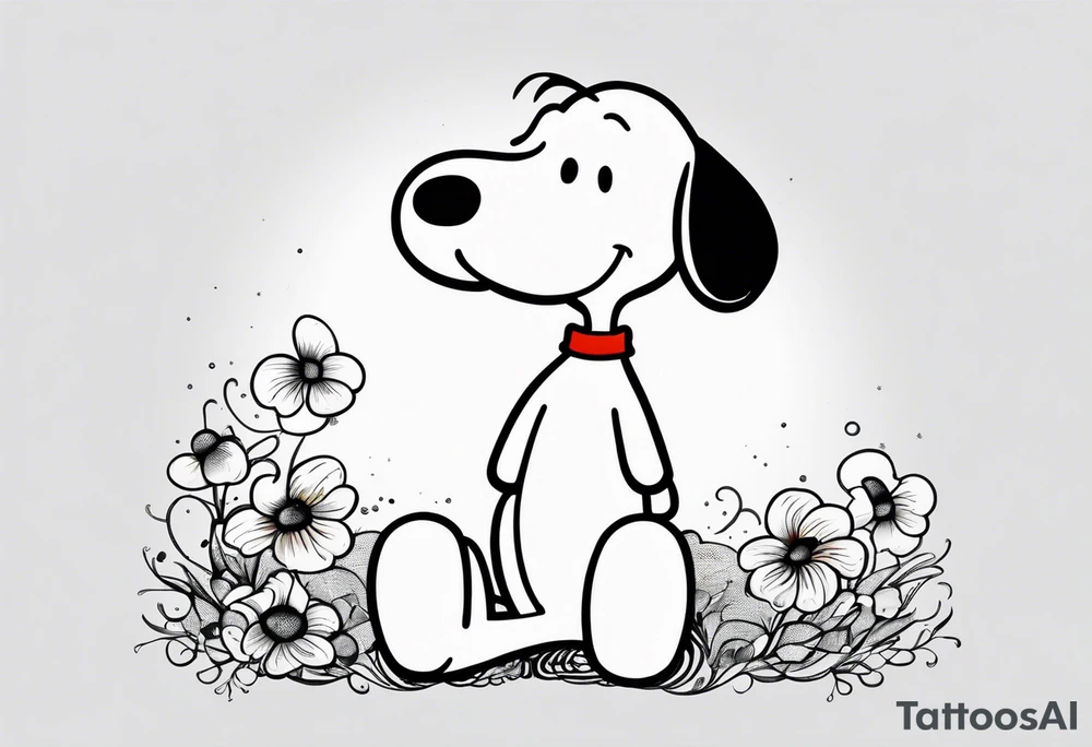 snoopy 2000s design tattoo idea