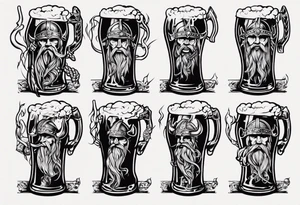viking drinking beer tattoo idea