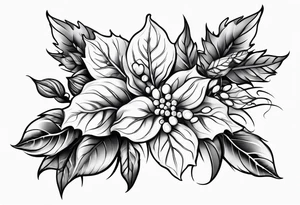Holly berry birt flower tattoo idea