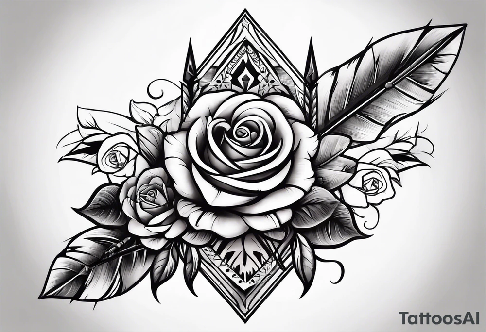 five Indian arrows going through a one rose for a forearm tattoo idea five Indian arrows going through a one rose for a forearm tattoo idea
