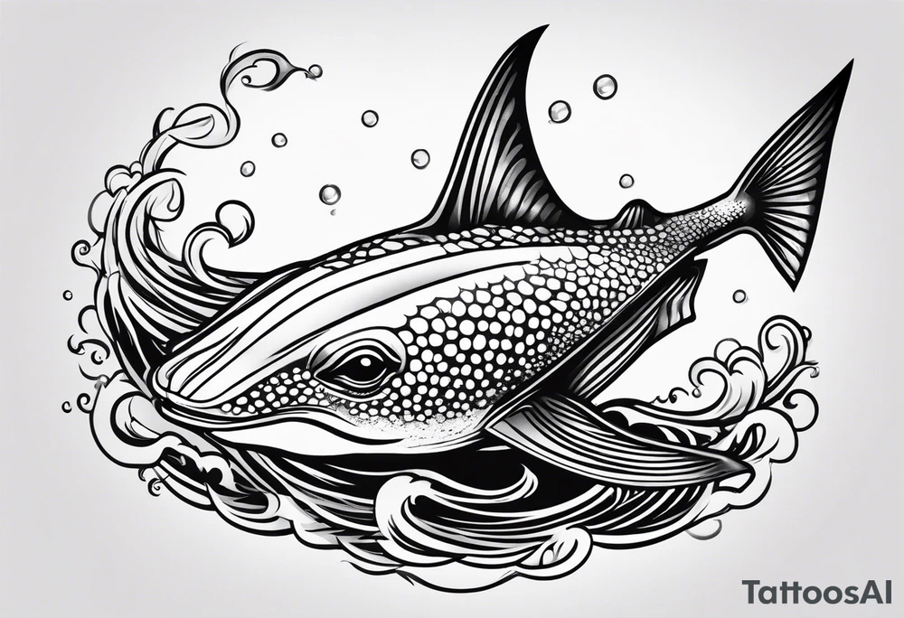 Cute stingray swimming tattoo idea