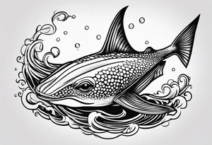 Cute stingray swimming tattoo idea