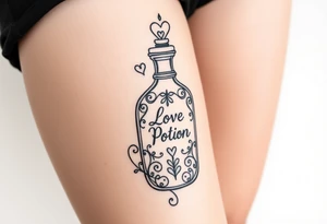 Love potion bottle tattoo idea