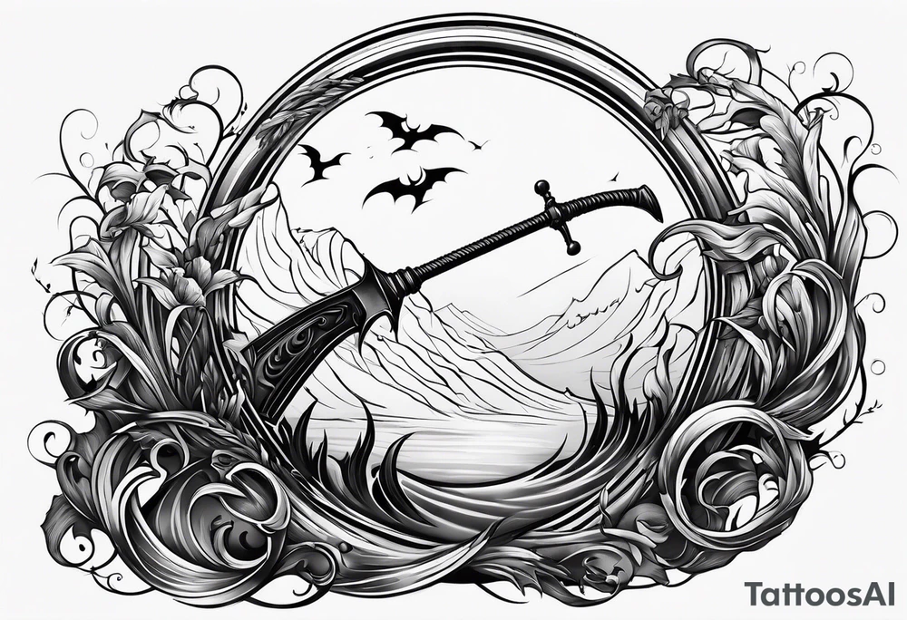 Grim reapers scythe tattoo idea