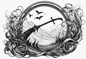 Grim reapers scythe tattoo idea