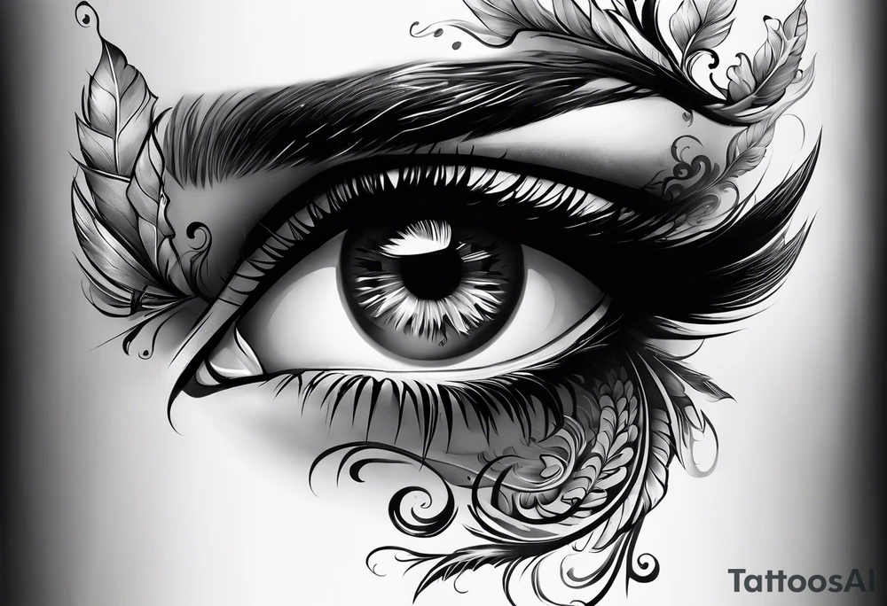 smoke rising from eye tattoo idea