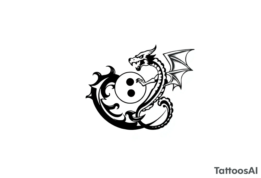 futebol, musica, Yin yang e dragão tattoo idea