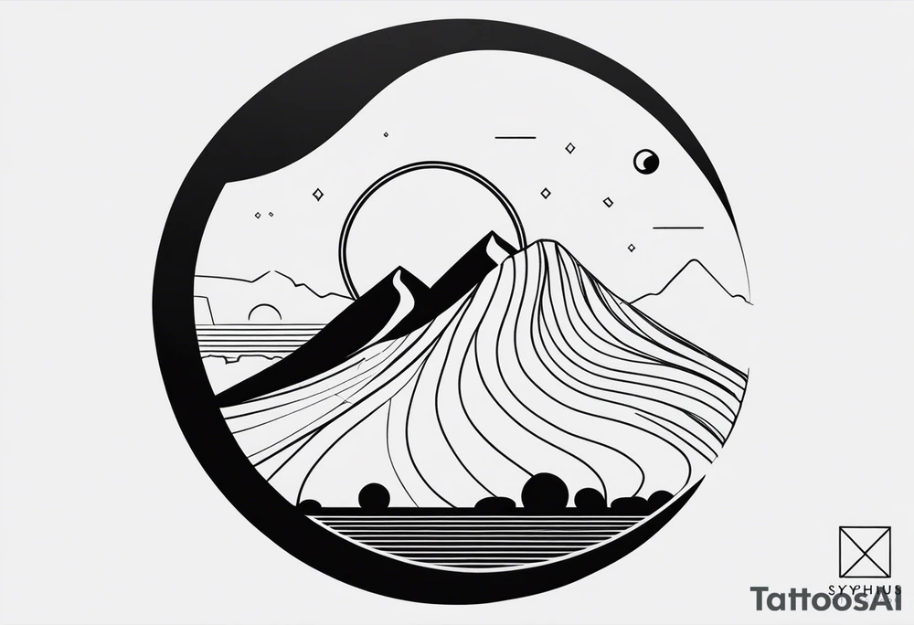 Sisyphus minimal line and dot tattoo design tattoo idea