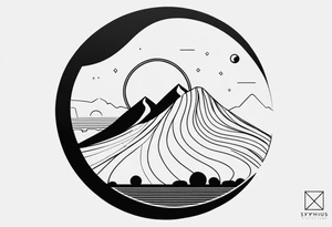Sisyphus minimal line and dot tattoo design tattoo idea