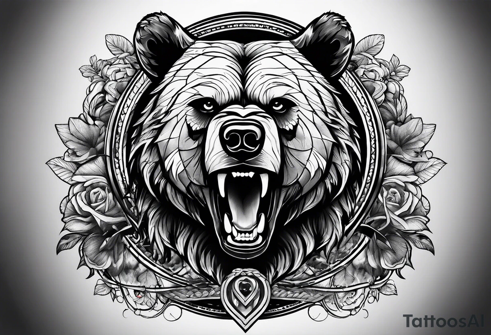 Bear and warriors tattoo tattoo idea