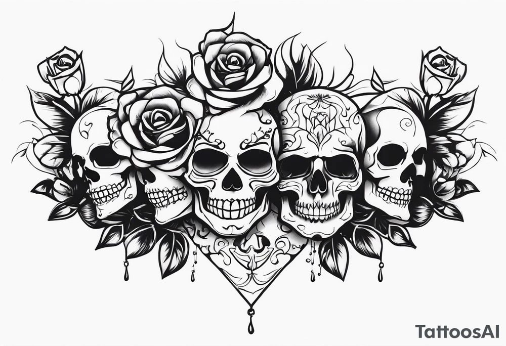 Faces rosas caveira tattoo idea