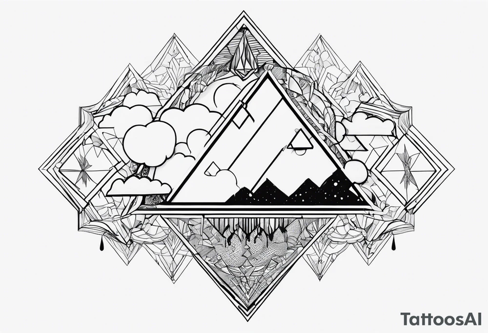 Make me a tattoo that says snvckz the jeweler with clouds and drippy diamonds tattoo idea