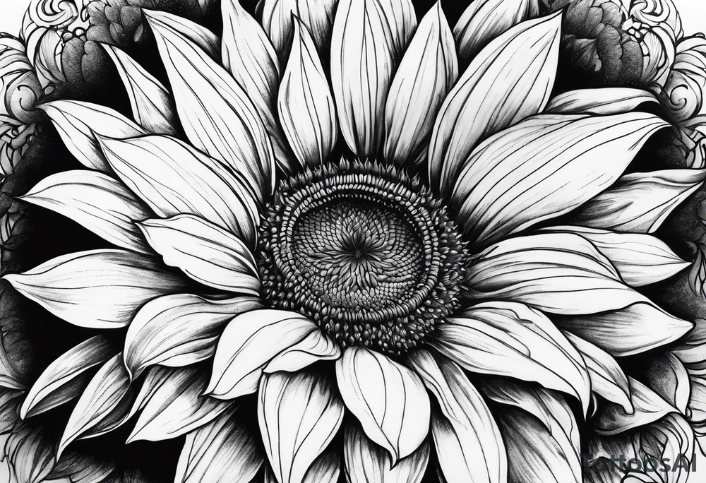 Flower fire an a sunflower tattoo idea