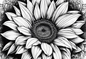 Flower fire an a sunflower tattoo idea