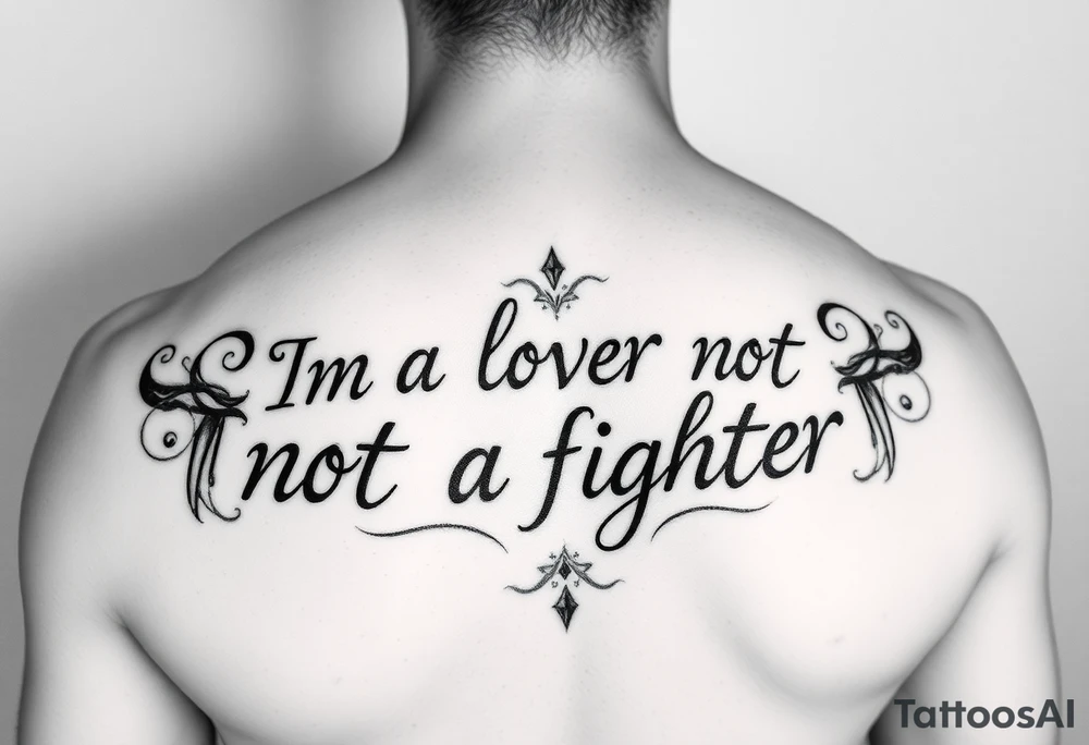 im a lover not a fighter tattoo idea