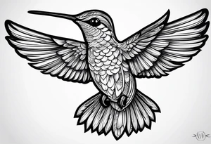 Small fine line hummingbird tattoo idea