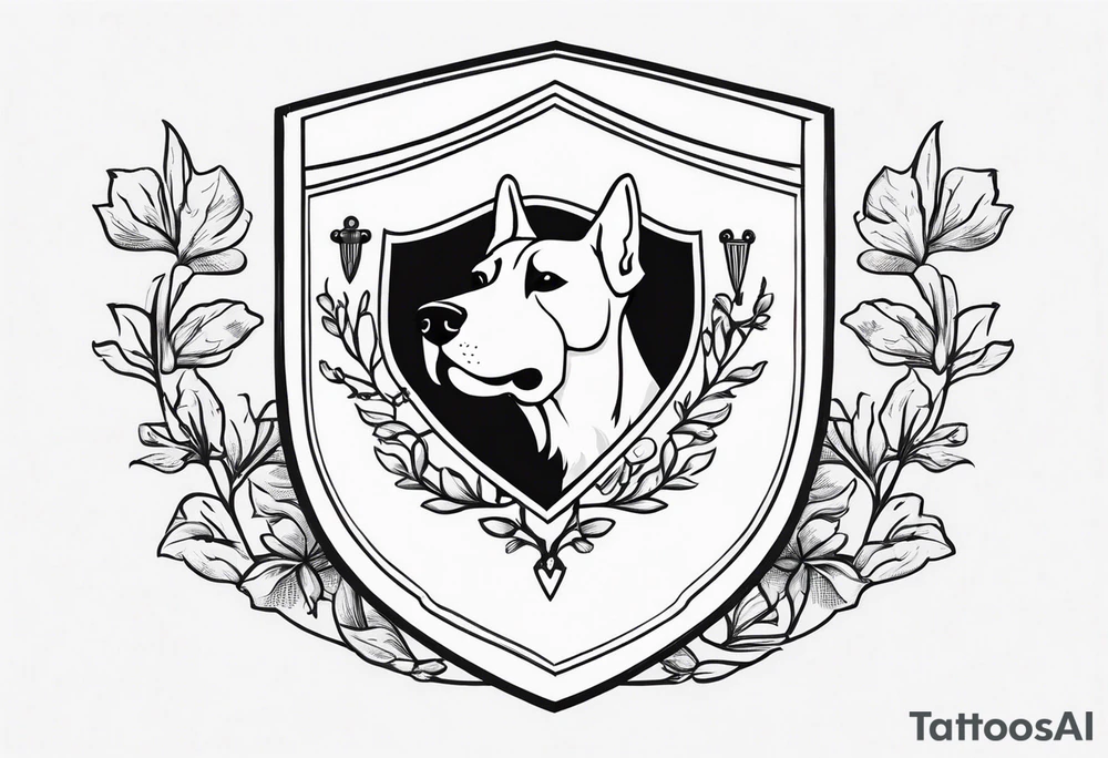 a coat of arms with a hound in the shield tattoo idea