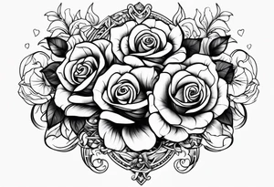 Tesseract with roses and stars tattoo idea