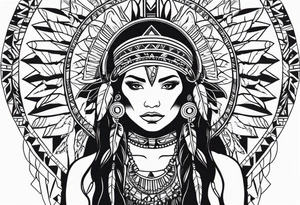 Full body Native American woman tattoo idea