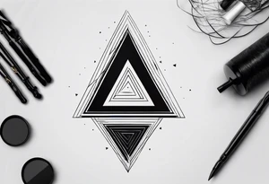 A triangle with nothing inside of it very simple, just a few lines tattoo idea