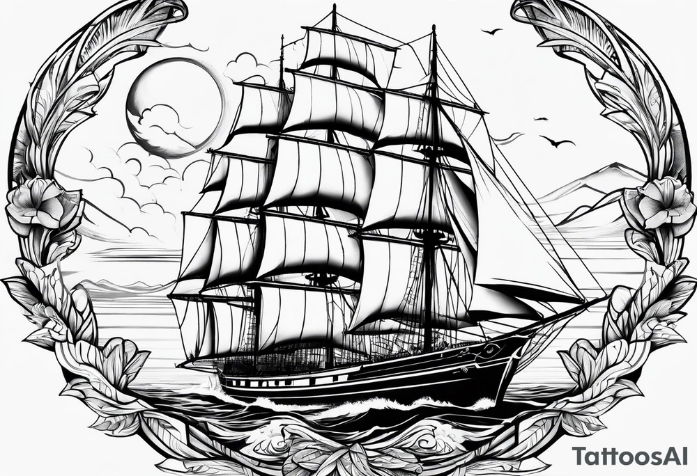 Cal 40 sailboat tattoo idea