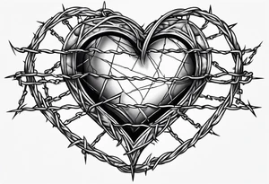 i keep a close eye on this heart of mine with barbed wire wrapped around it tattoo idea