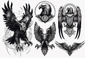 mystical dark eagle tattoo idea