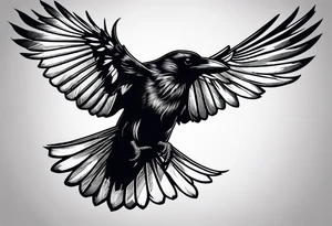 silhouette of a flying crow
only outerlines tattoo idea