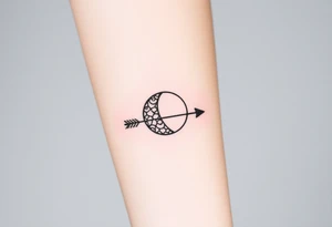 Moon phases with an arrow tattoo idea