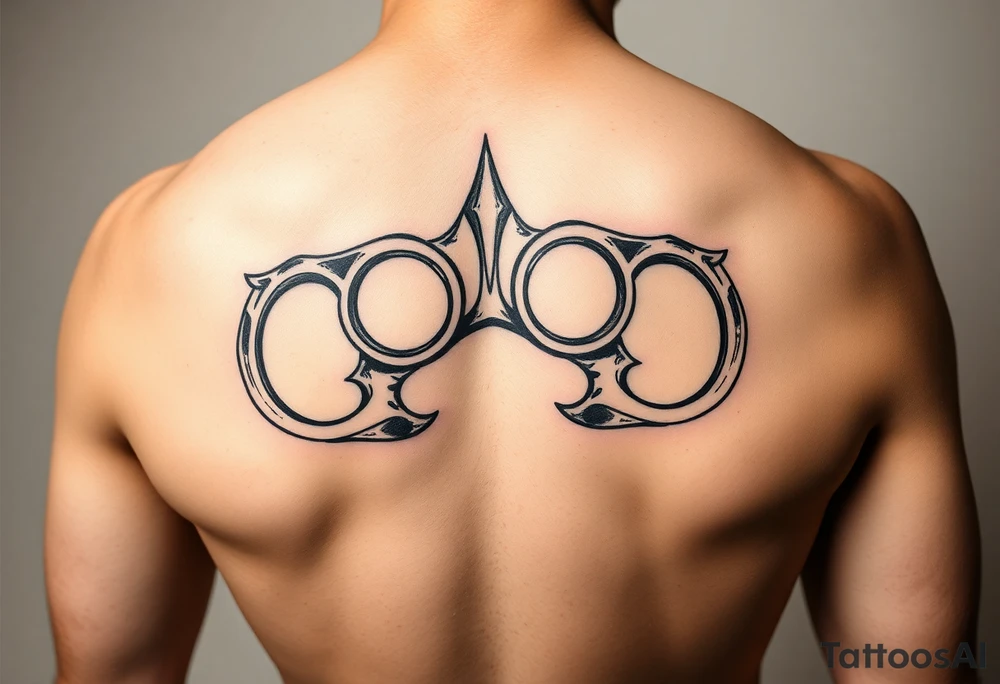 brass knuckles gangster vibe tattoo idea