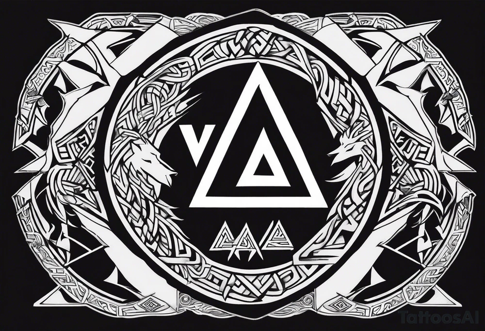 Valhalla
Sword shield valknut dragon bear wolf tattoo idea