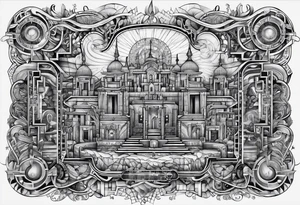 Puzzle with circuits tattoo idea