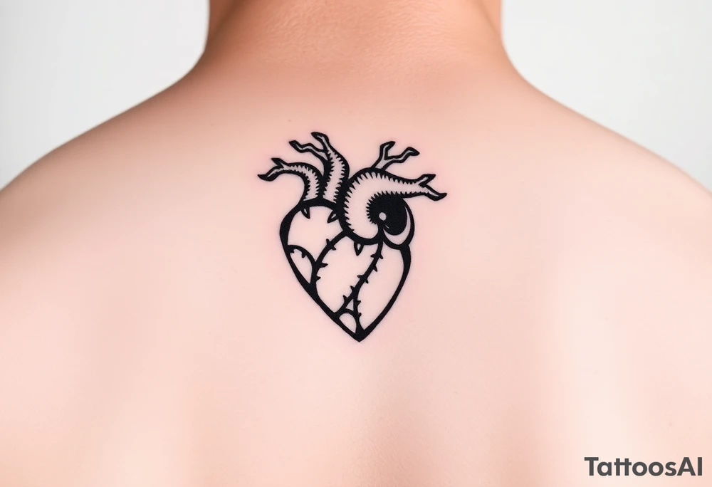 medieval heart woodcut tattoo idea